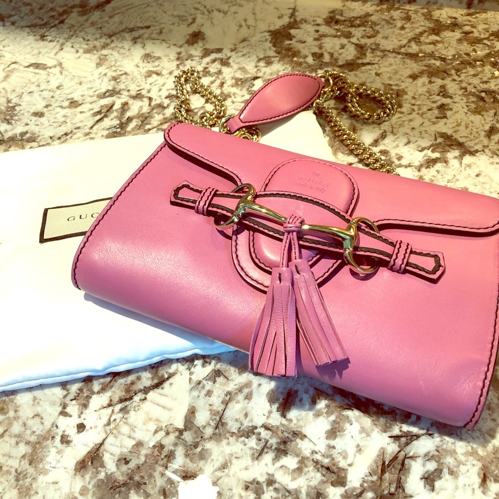 Gucci Horsebit Bag Pink Leather